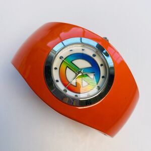 Piper & Blue Vintage Watch - Orange band with rainbow peace sign